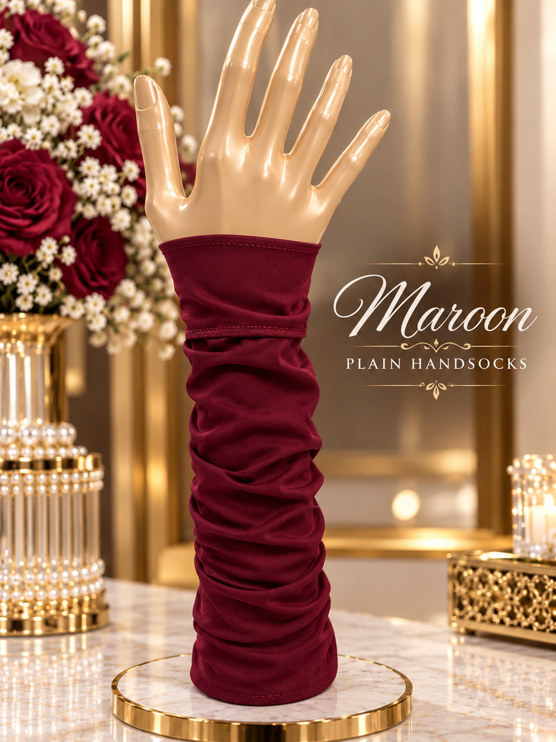 Everyday Elegance Hand socks  (MAROON)